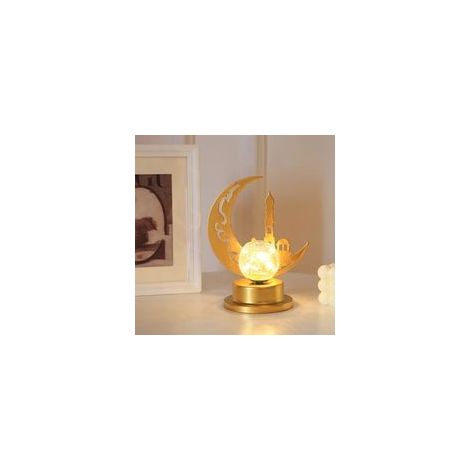 Magisches Mond-LED-Nachtlicht, Galaxienlampe, handgefertigte 3D-Tischlampe aus Schmiedeeisen, Wohnaccessoires - Crezuo