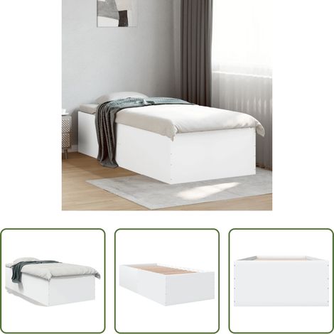 Weiß Bett - Bettgestell Weiß 90x200 cm Holzwerkstoff (1/5)
