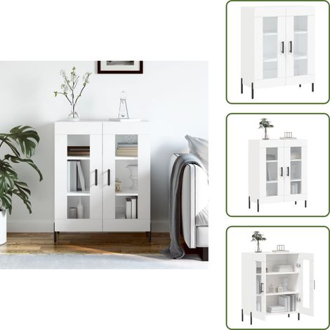 Buffet blanc 69,5x34x90 cm bois d'ingénierie - Buffet Blanc - Meuble De Rangement - Armoire - Commode - Mobilier Moderne (1/5)