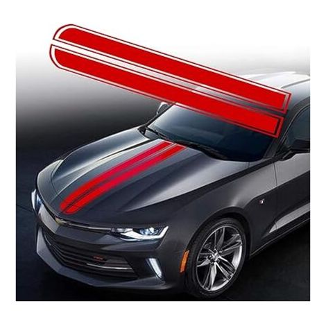 Adesivo a strisce per cofano KZQ da 129 cm x 24 cm, strisce da corsa per carrozzeria, strisce laterali, adesivo per cofano, gonna per tetto, paraurti, modifica auto, strisce adesive, decorazione (ross (1/4)