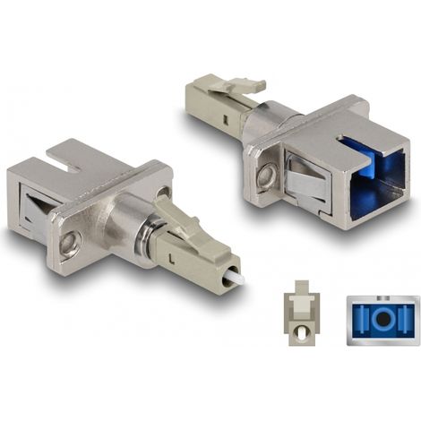 DeLOCK Acoplador híbrido de fibra óptica LC Simplex macho a SC Simplex hembra beis (1/2)