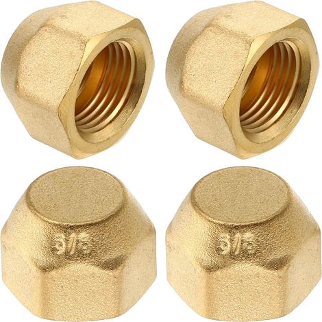 4 Pièces Bouchon Évasé en Laiton 3/8" Raccord Évasé SAE (1/5)