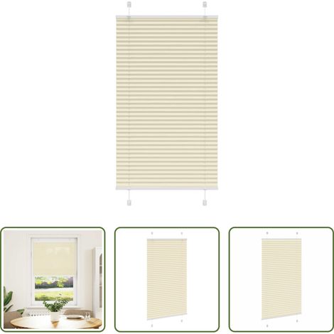 vidaXL Sichtschutz -  Plissee Creme 75x150 cm Stoffbreite 74,4 cm Polyester (1/5)