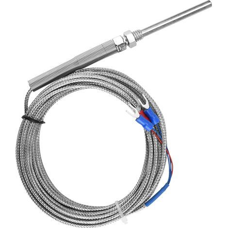 Sonde thermique PT100 platine M8, capteur de température 0-400℃ avec fil de 5 m et résistance 50mm (1/5)