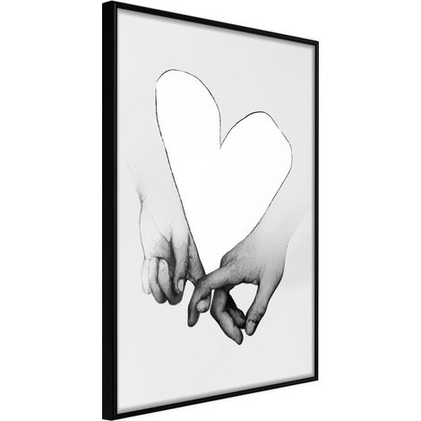 Affiche Murale Encadrée "Couple In Love" 30 x 42 cm Noir