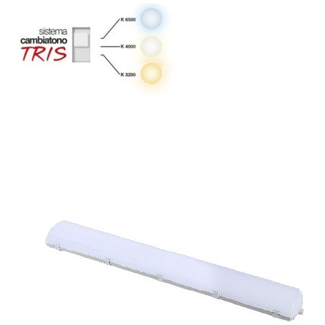Plafoniera Stagna LED Cambiatono 55W L1280x200 IP65 BNC