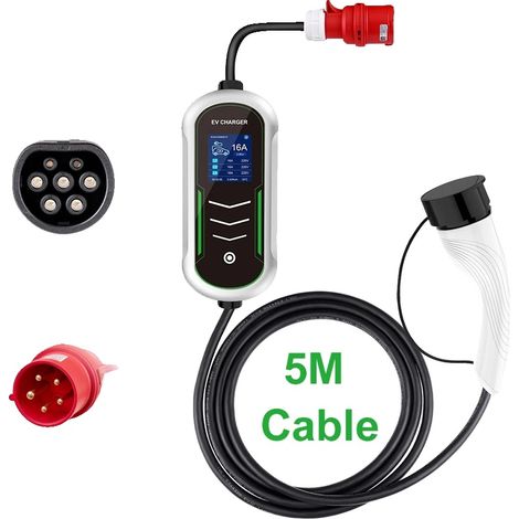 Chargeur EV Portable, 11KW de Puissance, Câble de 5M, 11KW 16A 5M, TYPE2 (1/2)