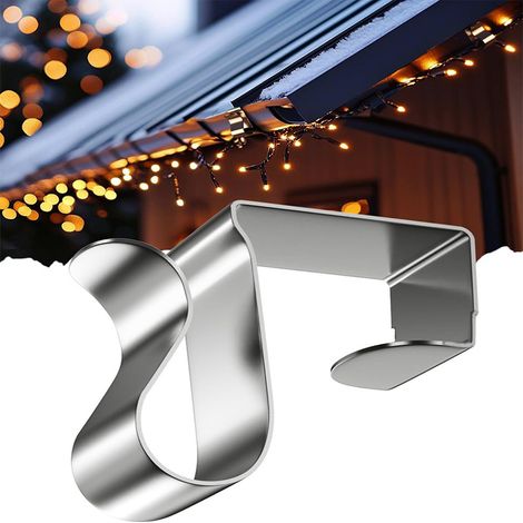 Set da 50 morsetti per fognature resistenti alle intemperie - Gancio in metallo per luci da festa - Morsetto per corda decorativa per luci da esterno (1/2)