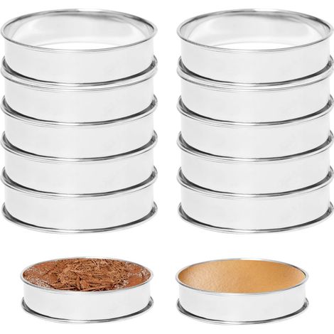 10 Pieces Diameter 10 cm Round Stainless Steel Cake Rings with Rim for Muffin (1/5)
