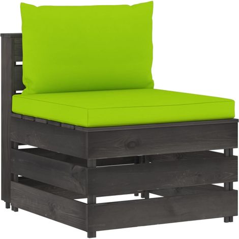 Canapé central sectionnel Contemporain - Sofa Divan Banquette - avec coussins Bois imprégné de gris Chic-527180 (1/4)