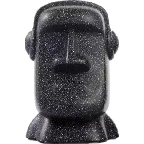 Statues Moaï de l'île de Pâques (noires), enceinte sans fil, lecteur audio par carte TF, décoration intérieure, chargeur USB (1/2)