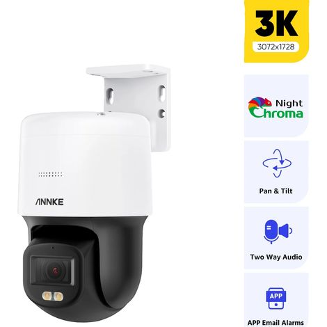 Caméra Réseau, 6,0 Mégapixels, Angle de Vision de 100°, Étanche IP66, Microphone Intégré, Prend en Charge Android et iOS (1/5)