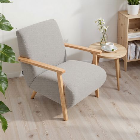 Grey Chenille Upholstered Armchair (1/3)