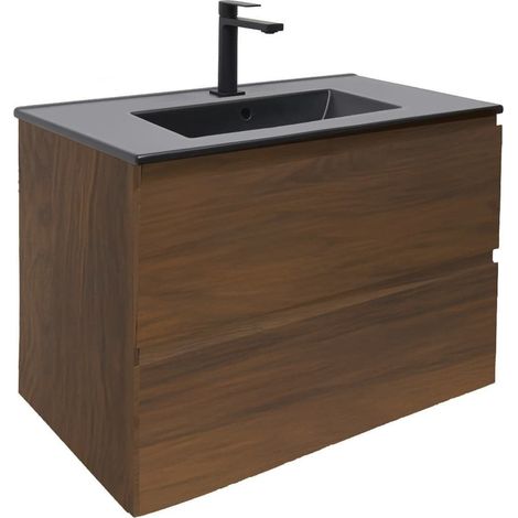 Ensemble meuble avec vasque et mitigeur - SAT - B-Way - 79x50x45 - noyer