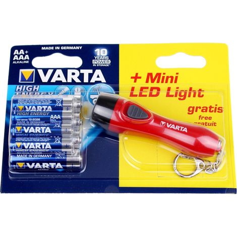 Varta High Energy 4 x AA + 4 x AAA + Lampe Torche.