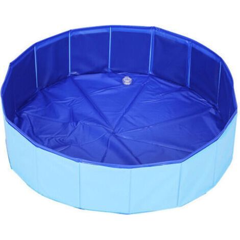Piscine pour animaux de compagnie Chien Piscine Chat Table de Sable Bassin de Bain Piscine Pliable, bleu, (30x10cm) (1/4)
