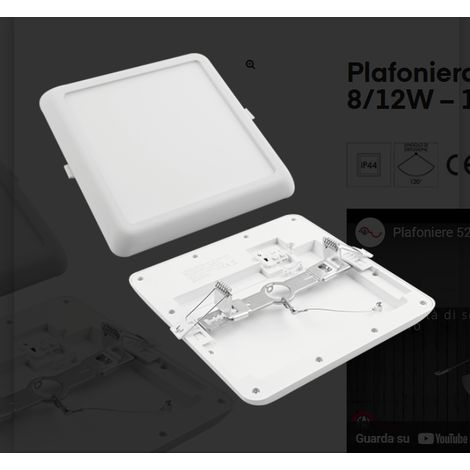 Plafoniera led quadrata 3cct selezionabile fai 5236/220 bianca