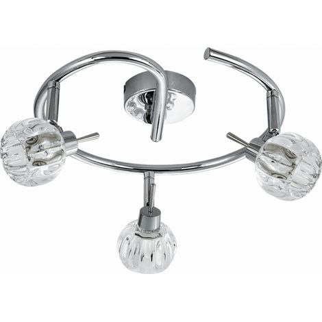 Plafoniera Candellux Bombola cromata cristallo 38cm 3xG9