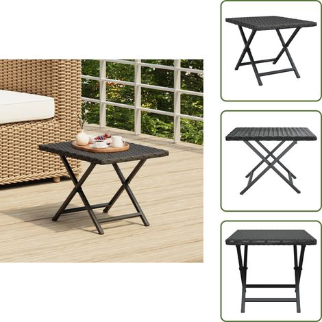 Mesa de balcón - vidaXL Mesa plegable ratán sintético negro 45x35x32 cm - Mesa de patio