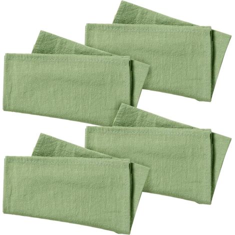 Lot de 4 serviettes de table en coton vert de 43,2 cm - Élégantes serviettes rustiques et lavables - Serviettes de table de mariage (1/3)