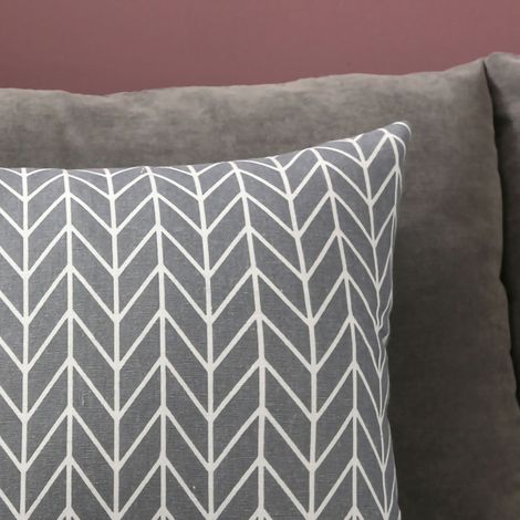 Housse de coussin pour canapé, accessoires de décoration, lin, style nordique, usage quotidien, textile de maison, gris, motif flèche, 45 x 45 cm (1/5)