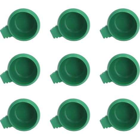 Lot de 25 mini gamelles rondes vertes pour perroquets, idéales pour la maison et la ferme. (1/5)