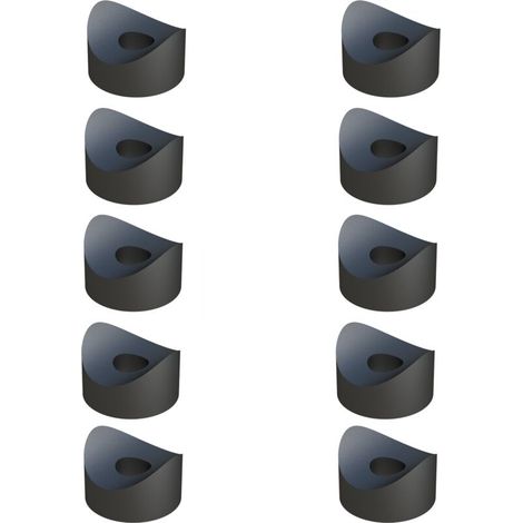– Lot de 10 entretoises en plastique concave D = 13mm – Diamètre intérieur d = 5,5mm – Longueur L = 14mm – Support tube axe (1/2)