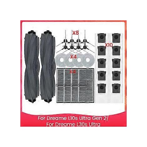 Pièces détachées pour aspirateur Dreame L10s Ultra Gen 2/L30s Ultra : brosse latérale principale, filtre HEPA, balai à franges. (1/5)