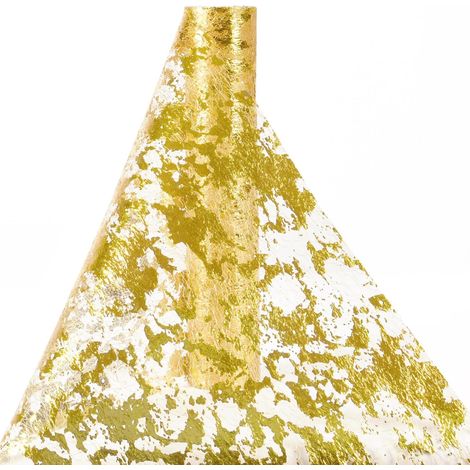 Chemin de Table Filet avec Feuille d'or 10 M X 28 CM, Rouleau de Tulle Métallique, Ruban de Table Métallisé Décoration pour Mariage, Fête d'anniversaire, Noël, Fêtes de Bébé (Or) (1/5)
