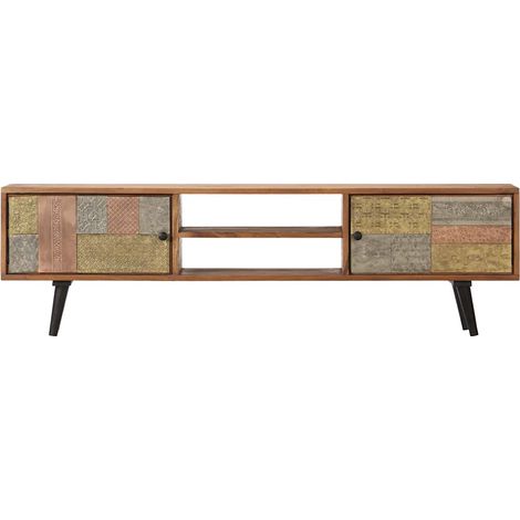 vidaXL Mueble de TV madera maciza de acacia 140x30x40 cm (1/2)