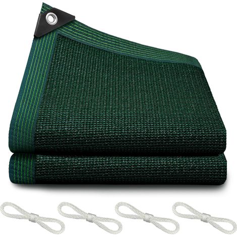 Schattentuch 90 % Schwarzgrün, 2 x 3 m, robustes Netz-Schattennetz mit verstärkten Ösen für Gewächshaus, Pflanzen, Hühnerstall, Pergola, Vordach