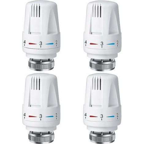 lot De 4 Thermostats De Radiateur, Thermostat De Radiateur Trv M30 X 1,5, Vanne Thermostatique De Radiateur, Vanne De Radiateur Pour Systme De Cha