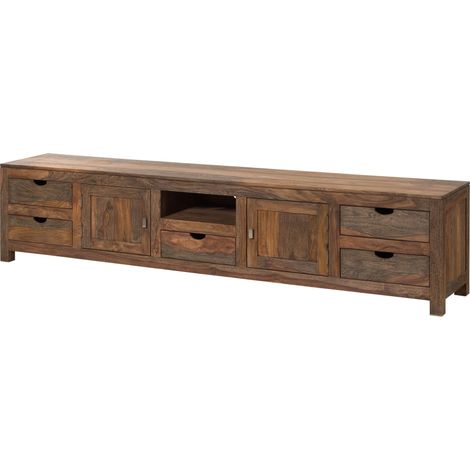 Mobile TV Sheesham grigio oliato 260x45x56 (BxTxH) montato NATURE GREY 39 (1/4)