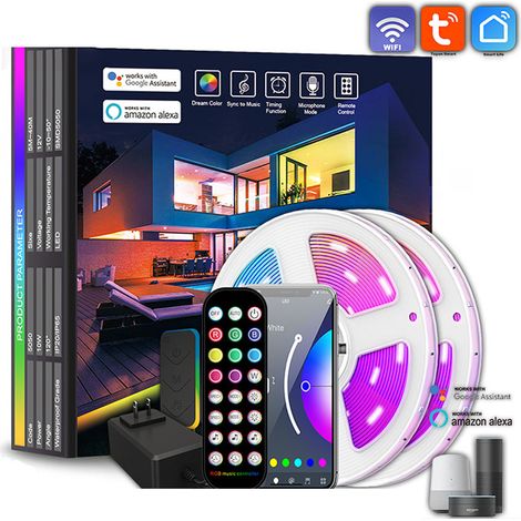 Kit de bande LED intelligente Graffiti – Résine époxy, musique Bluetooth, 24 boutons, application et commande vocale Wi-Fi, 5–3