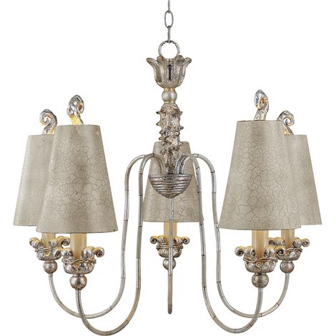 Elstead Remi - Lampadario a 5 luci multibraccio finitura oro e argento, attacco E27
