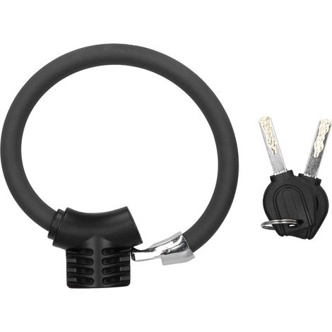 Serrure antivol vélo câble réfléchissant en alliage zinc pour accessoire vélo (Noir mat) (1/5)