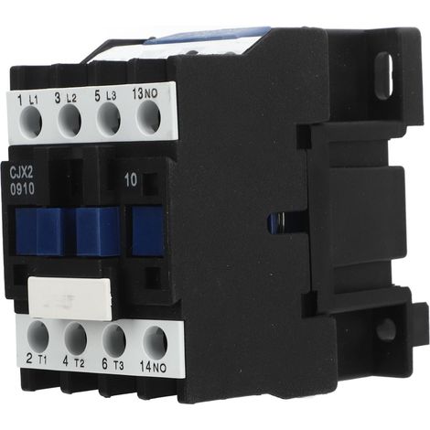 Contacteur de puissance électrique triphasé CJX2 0910, contacts argentés, avec embase pour montage sur rail DIN, pour moteur 220 V CA, 9 A (1/5)
