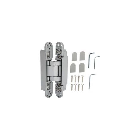 Charnières de porte réglables, Angle d'ouverture de 180 degrés, charnière pliante 3D avec vis à clé hexagonale pour bois 40kgargenté (1/5)
