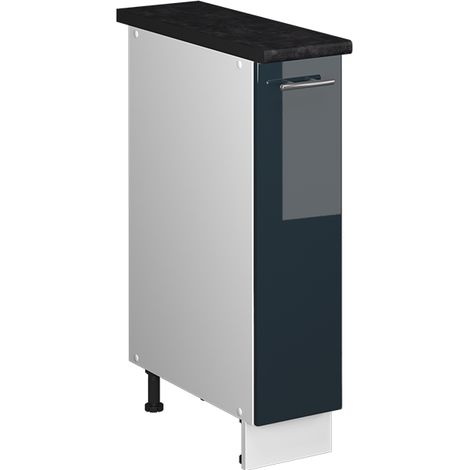 Armadio cucina dispensa alto Fame-Line, Blu scuro lucido/Bianco, 20 cm, PL Antracite, Vicco (1/5)
