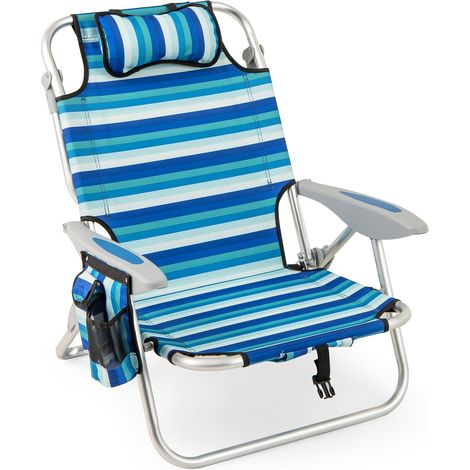 Goplus – Lot de 2 chaises de plage pliantes – Dossier réglable 5 positions – Ultra léger 3,3 kg – Charge 150 kg – Idéal pour camping et pique-nique
