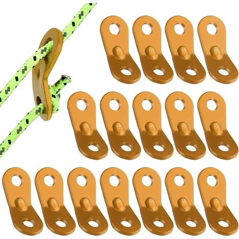 Lot de 16 cordes de tente en aluminium, tendeur réglable, idéal pour le camping, la randonnée, le trekking, les pique-niques et autres activités de plein air. (1/5)