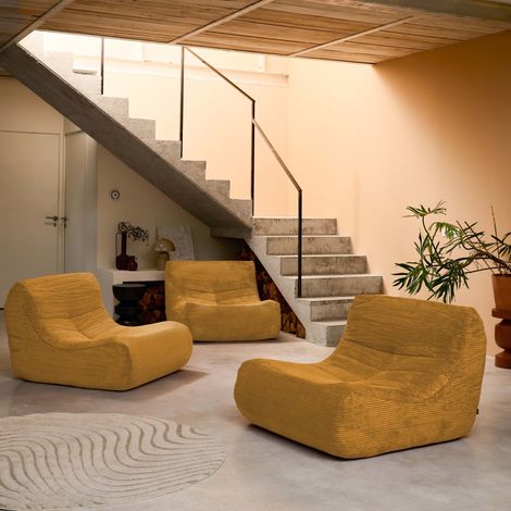 Chauffeuse velours côtelé 3 places - plusieurs coloris - SOKOL Velours côtelé Moutarde