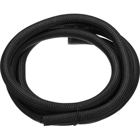 Gaine Cable Tressée Fendue 25mm Id 3Mètre en Pet Noir (1/5)