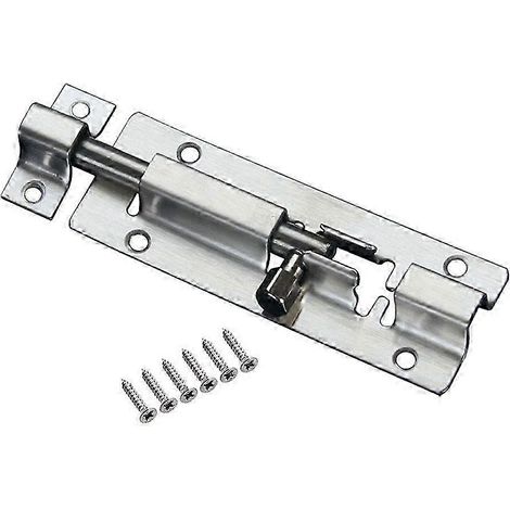Verrou de sécurité pour porte coulissante, en acier inoxydable de 3 pouces, compatible avec les salles de bain, les toilettes, les abris de jardin et les salles de douche. (1/5)