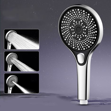 Pommeau De Douche - Haute Pression - 3 Modes De Jet - Économie D Eau - ABS Et Buse En Silicone Liquide - Pour Bras Standard - 1 Pièce