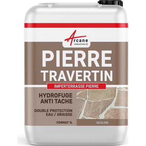 Arcane Industries – Imperméabilisant hydrofuge pour terrasse en pierre naturelle – Protection anti-taches – 1 L pour jusqu'à 6 m² – Traitement longue durée