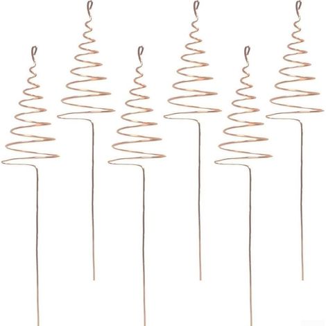 Lot de 6 tiges de culture électrique en cuivre pur pour jardin, potager et entretien durable des plantes Installation facile (A)