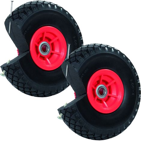 2x Sackkarrenrad Pannensicher 260x85 mm 3.00-4 60mm Nabenlänge PU Sackkarre Ersatzrad Rad Reifen (1/5)