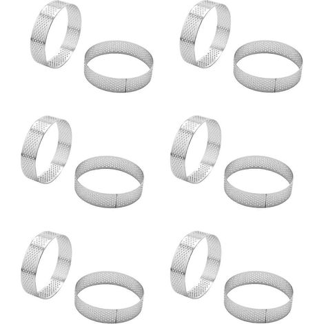 48x poröse runde Tortenform aus Edelstahl, unterer Turm, 8 cm (1/5)