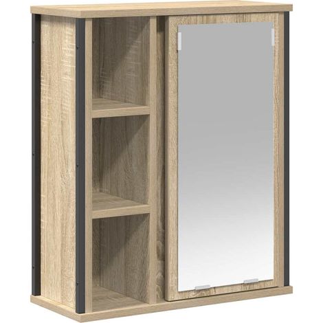 Meuble murale de salle de bain miroir chêne sonoma 50x21x60 cm CFW85463 (1/5)